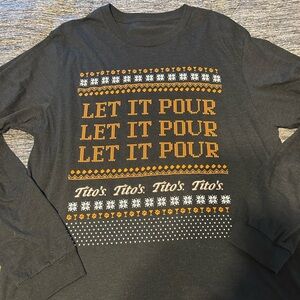 Tito’s “Let it Pour” holiday shirt